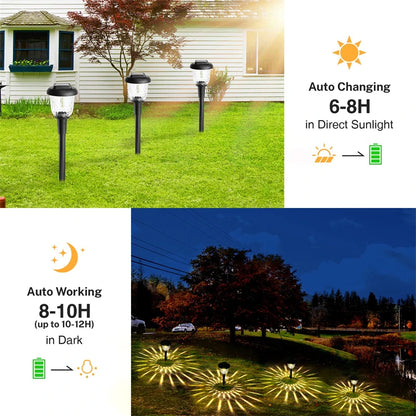 1-4pcs Outdoor Waterproof Solar Powered Garden Path Lamp Lights - ozonlineshopper