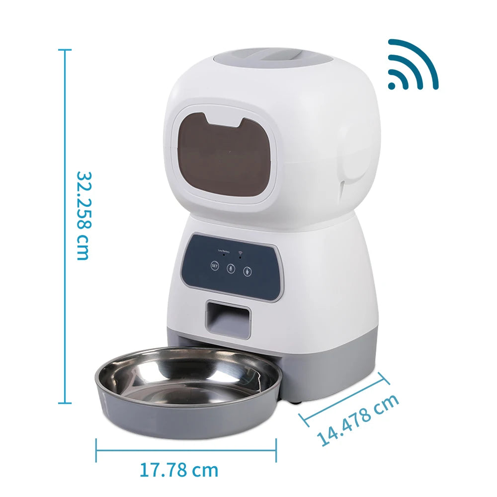 3.5L WiFi Smart Automatic Pet Food Dispenser Feeder With Voice Recorder - ozonlineshopper