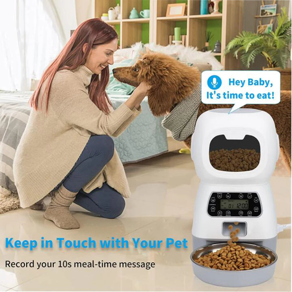 3.5L WiFi Smart Automatic Pet Food Dispenser Feeder With Voice Recorder - ozonlineshopper