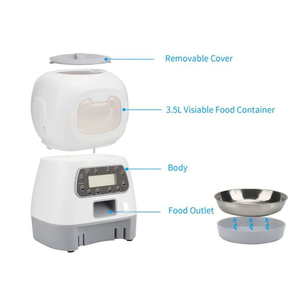 3.5L Automatic Pet Smart Food Dispenser Feeder - ozonlineshopper