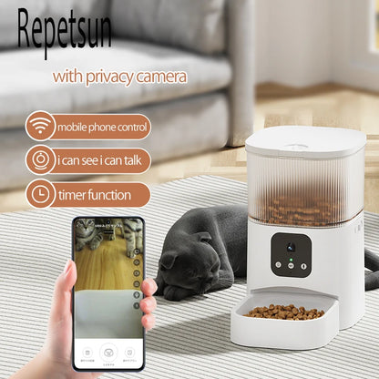 3L Pet Automatic Feeder Food Dispenser with HD Camera APP Control Timer - ozonlineshopper