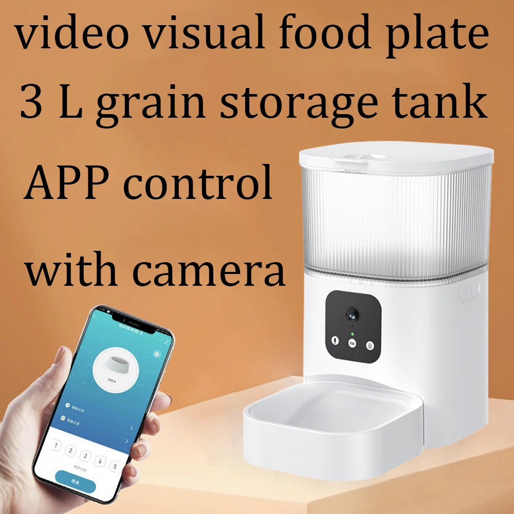 3L Pet Automatic Feeder Food Dispenser with HD Camera APP Control Timer - ozonlineshopper