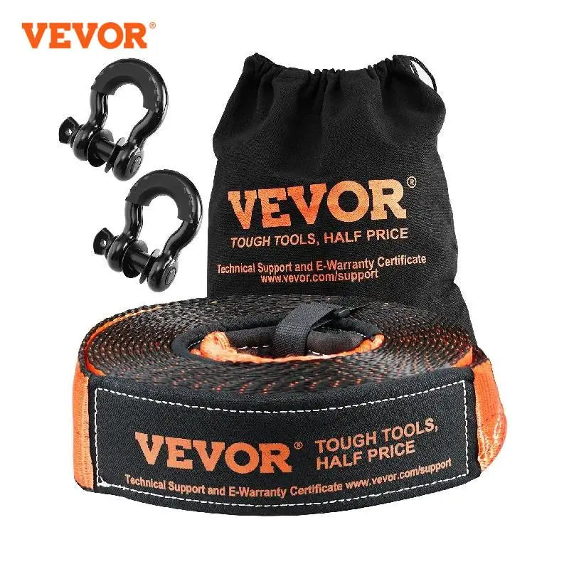 Off-Road Winch Recovery Kit W/30,000 lbs Capacity Polyester Tow Strap D-Ring Shackles Storage Bag - ozonlineshopper