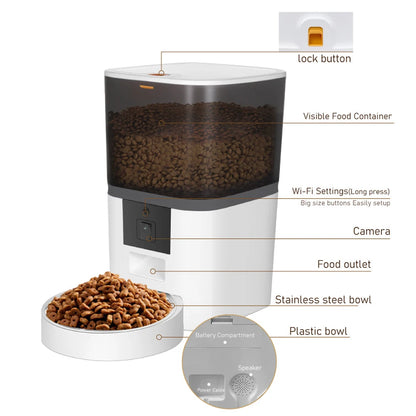 4L Automatic Pet Feeder Food Dispenser APP with Camera - ozonlineshopper