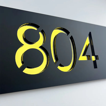 19x8.6cm Personalised Laser Cut 3D Floating House Number Sign